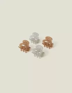 Accessories Mini Oval Glitter Claw Clips 4 Pack