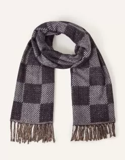 Accessories Checkerboard Woven Scarf