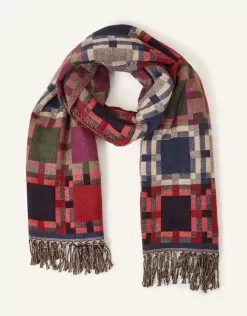Accessories Geometric Woven Blanket Scarf
