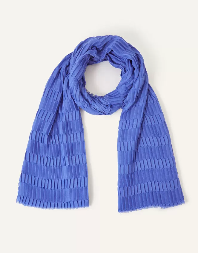 Accessories Textured Pleat Scarf Blue