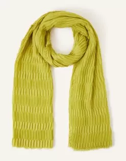 Accessories Textured Pleat Scarf Yellow