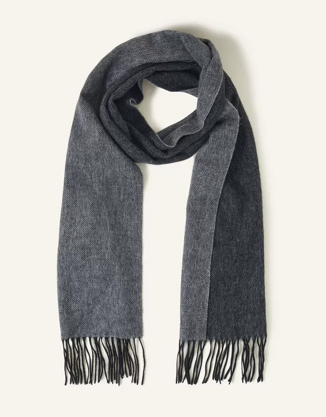 Accessories Luxury Scarf In Wool Blend Grey