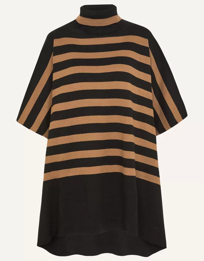 Accessories Stripe Roll Neck Poncho Multi - Image 4