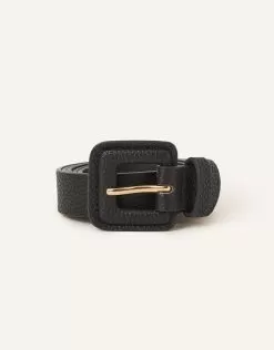 Accessories Square Buckle Belt Black
