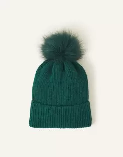 Accessories Knit Pom-Pom Beanie Green