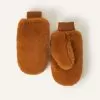 Accessories Faux Fur Mittens Brown