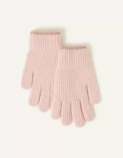 Accessories Sparkle Edge Gloves Pink