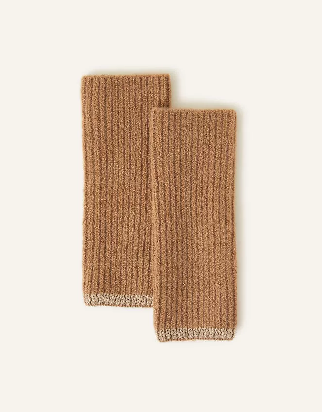 Accessories Sparkly Trim Fingerless Gloves