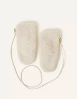 Accessories Borg Mittens Natural