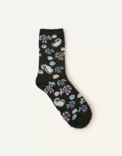 Accessories Floral Print Fluffy Socks