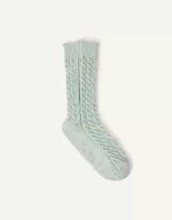 Accessories Cable Knit Chenille Slipper Socks