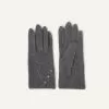Accessories Button Gloves In Wool Blend Grey
