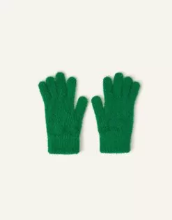 Accessories Super-Stretch Fluffy Knit Gloves Green