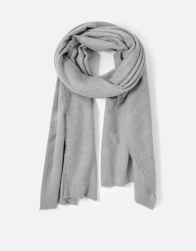 Accessories Plain Super-Soft Blanket Scarf Grey - Image 4
