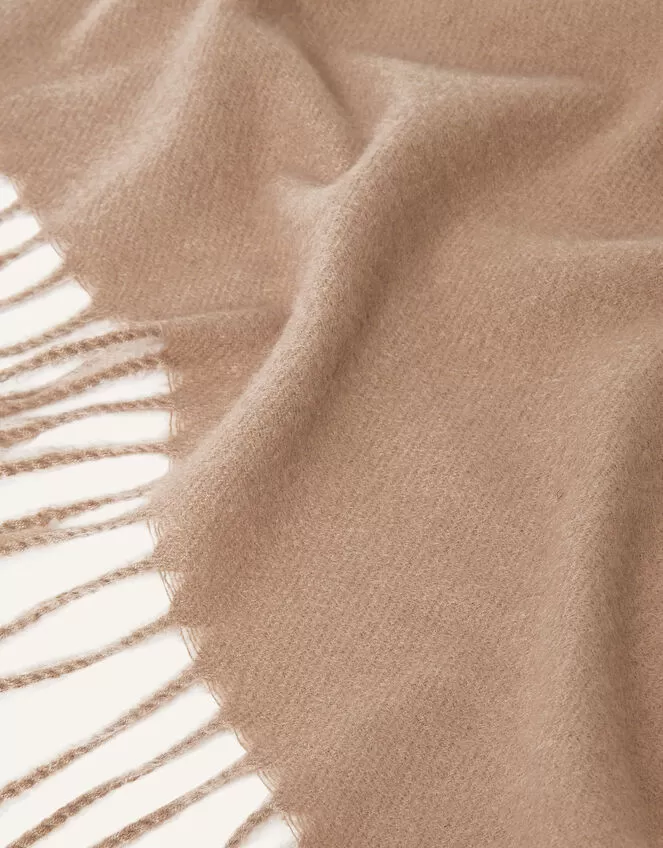 Accessories Plain Tassel Scarf Natural - Image 4