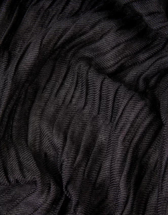 Accessories Textured Pleat Scarf Black - Image 2