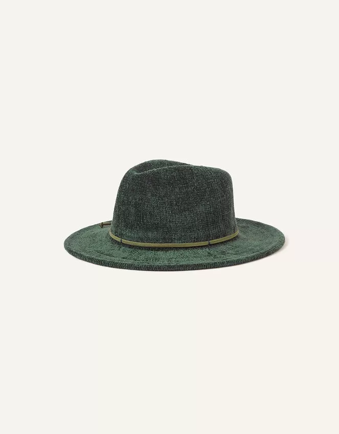 Accessories Chenille Packable Fedora Green - Image 2