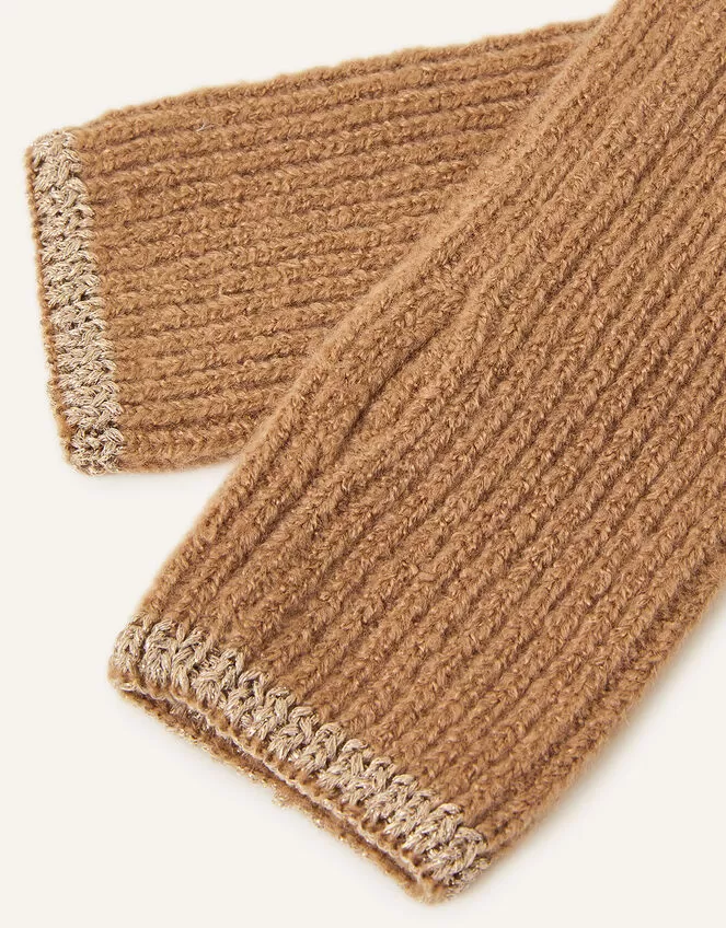 Accessories Sparkly Trim Fingerless Gloves - Image 2