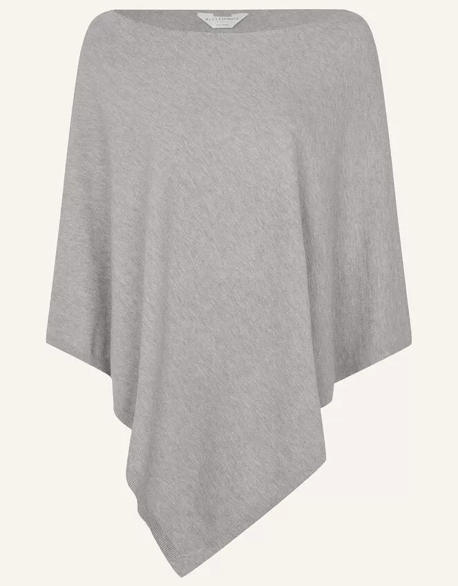 Accessories Knit Poncho Grey - Image 4