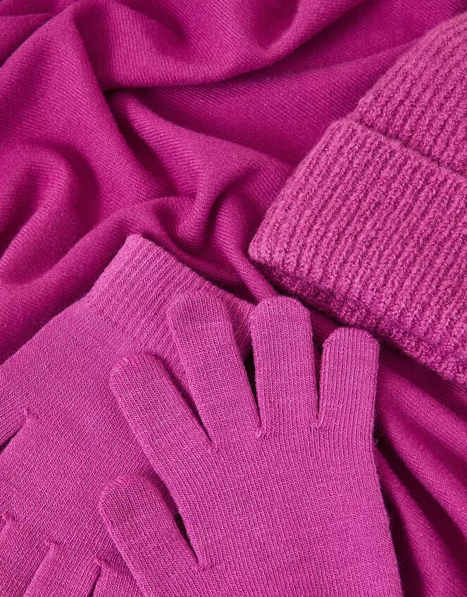 Accessories Super-Soft Hat, Gloves, And Scarf Set Pink - Image 2