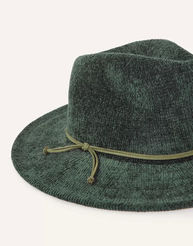 Accessories Chenille Packable Fedora Green - Image 3