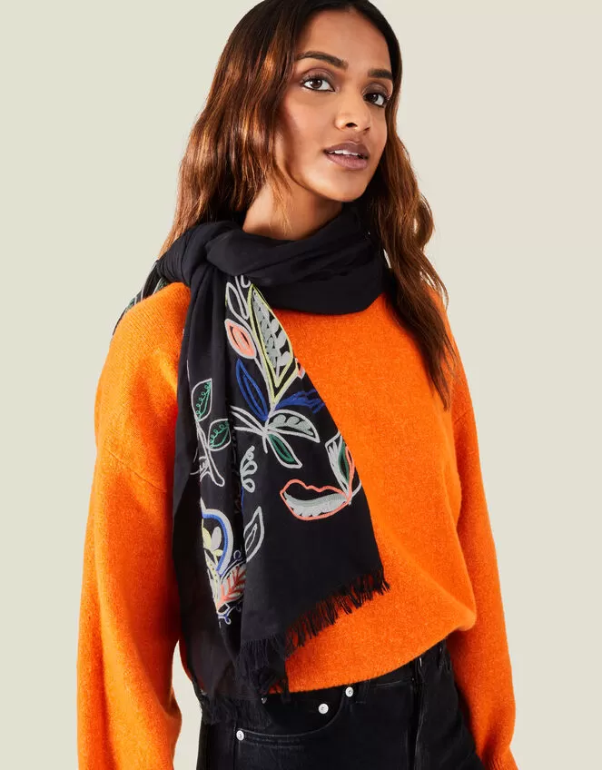 Accessories Floral Embroidered Blanket Scarf - Image 3