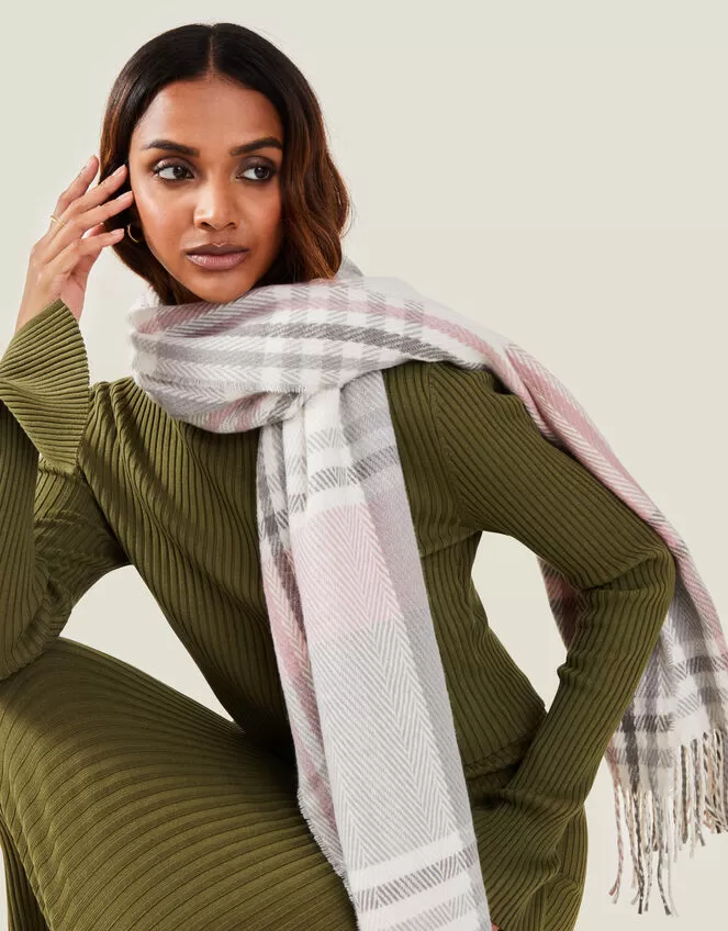 Accessories Pastel Check Blanket Scarf - Image 3