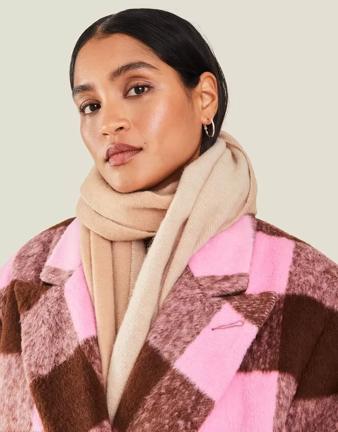 Accessories Luxury Scarf In Wool Blend Natural - Image 3