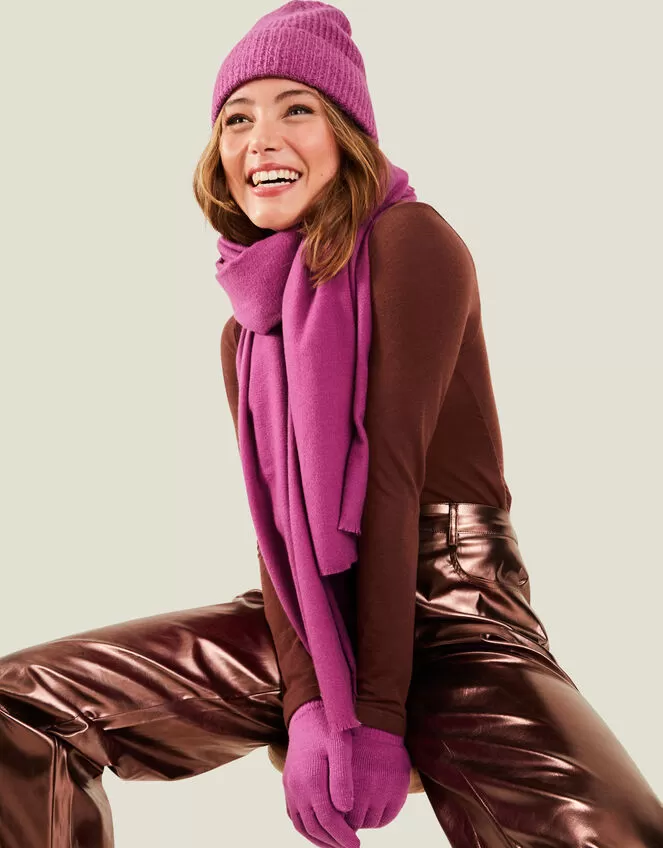 Accessories Super-Soft Hat, Gloves, And Scarf Set Pink - Image 3