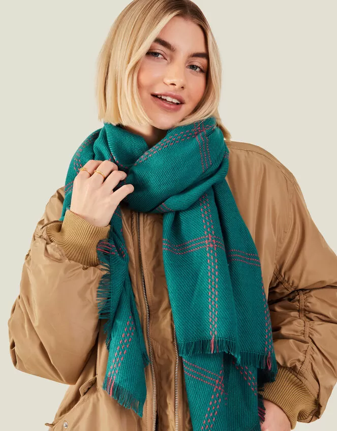 Accessories Wandsworth Check Print Scarf - Image 3