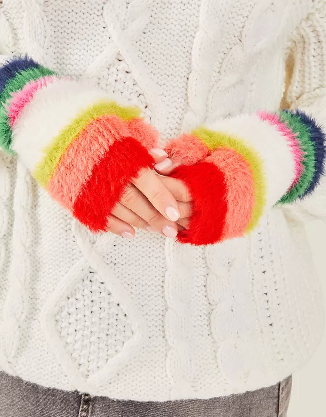 Accessories Fluffy Cut Off Gloves - Image 3
