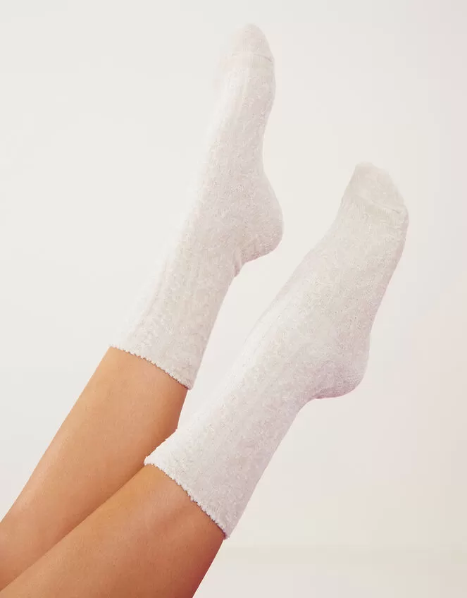 Accessories Chenille Cable Chunky Socks Pink - Image 3