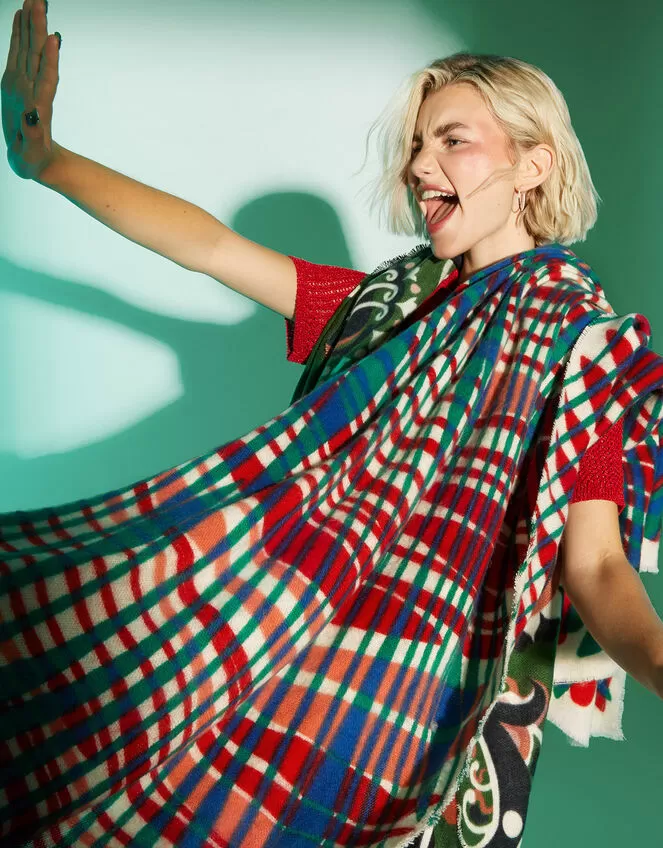 Accessories Algie Check Print Blanket Scarf - Image 4