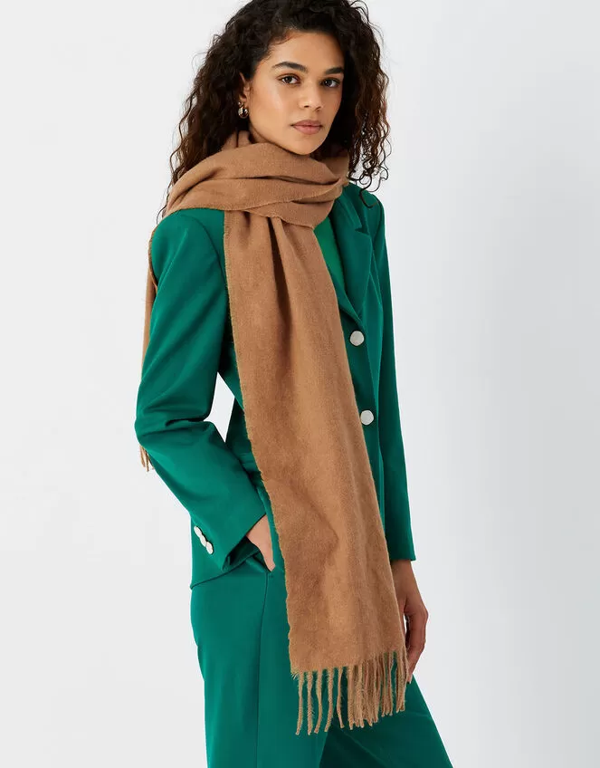 Accessories Plain Tassel Scarf Camel