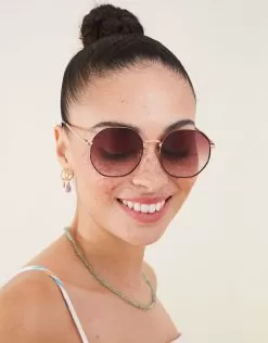 Accessories Ombre Lense Round Sunglasses