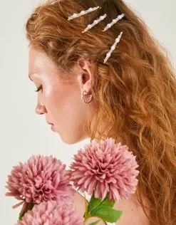 Accessories Pearl And Bead Hair Slides 4 Pack