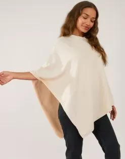 Accessories Knit Poncho Cream