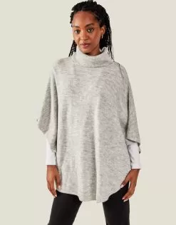 Accessories Cosy Knit Poncho Grey