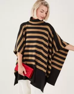 Accessories Stripe Roll Neck Poncho Multi