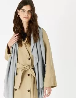 Accessories Plain Super-Soft Blanket Scarf Grey