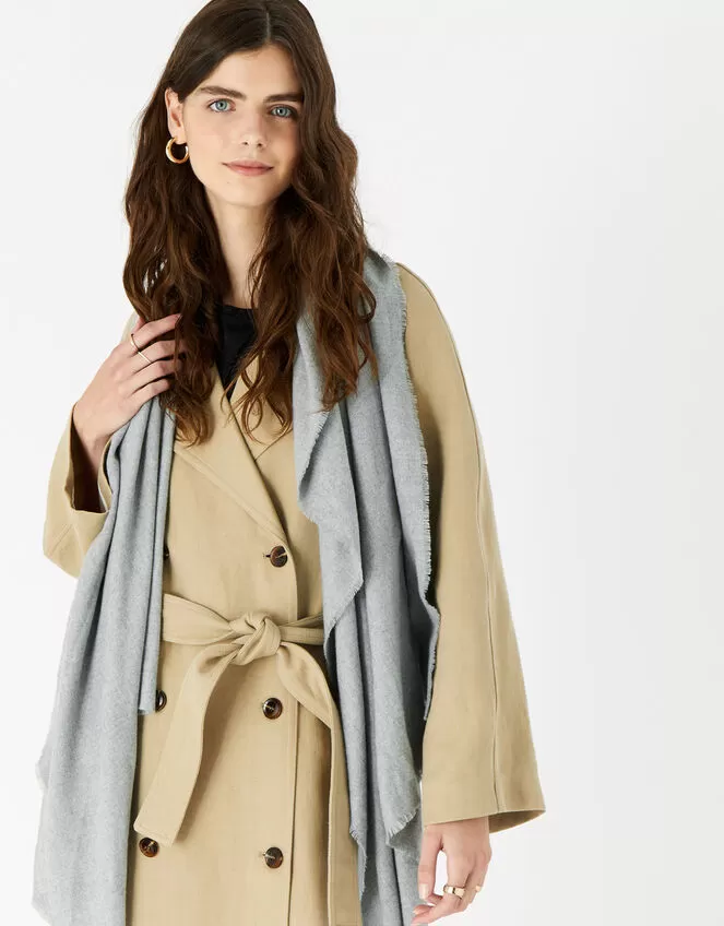 Accessories Plain Super-Soft Blanket Scarf Grey