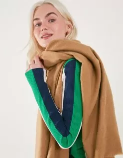 Accessories Plain Super-Soft Blanket Scarf Camel