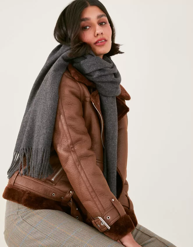 Accessories Super-Soft Blanket Scarf Grey