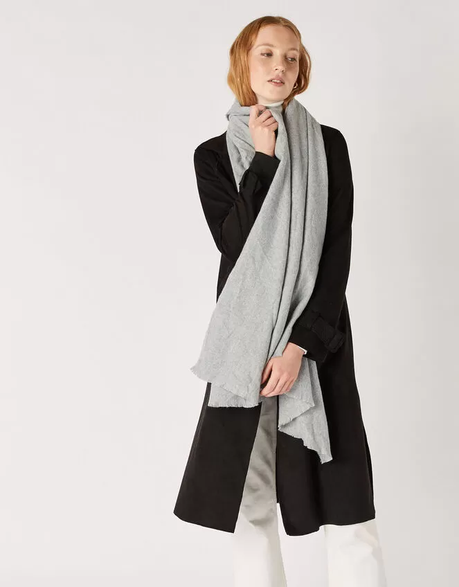 Accessories Plain Super-Soft Blanket Scarf Grey - Image 2