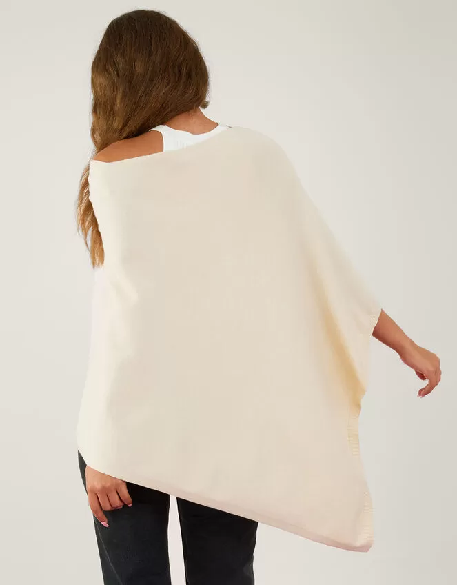 Accessories Knit Poncho Cream - Image 2