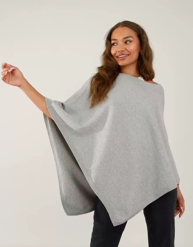 Accessories Knit Poncho Grey - Image 2