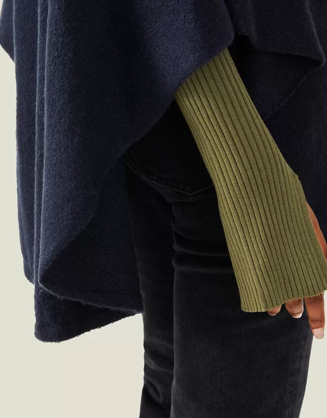 Accessories Cosy Knit Poncho Blue - Image 2