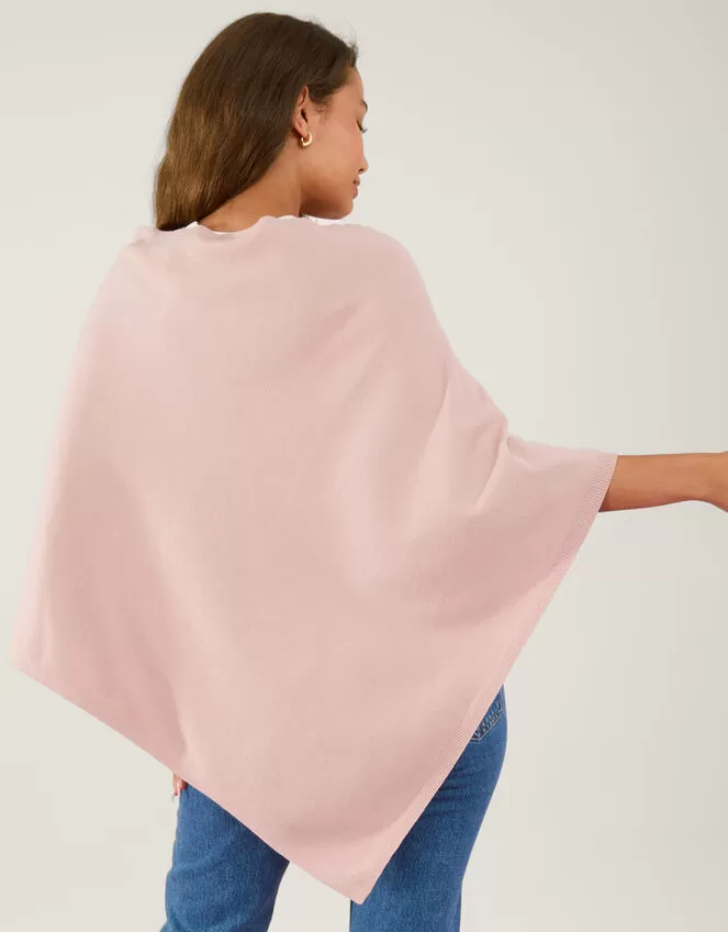 Accessories Knit Poncho Pink - Image 3