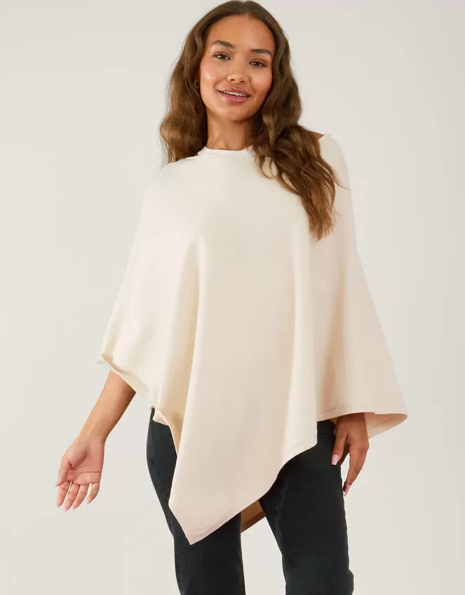Accessories Knit Poncho Cream - Image 3