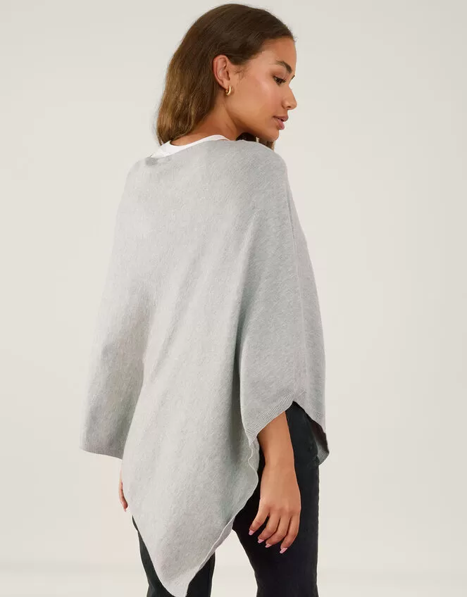 Accessories Knit Poncho Grey - Image 3